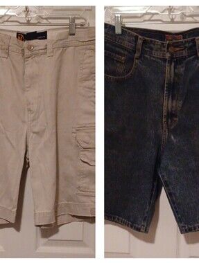 Cargo Shorts in Light Khaki - Men And Denim Shorts Size 33